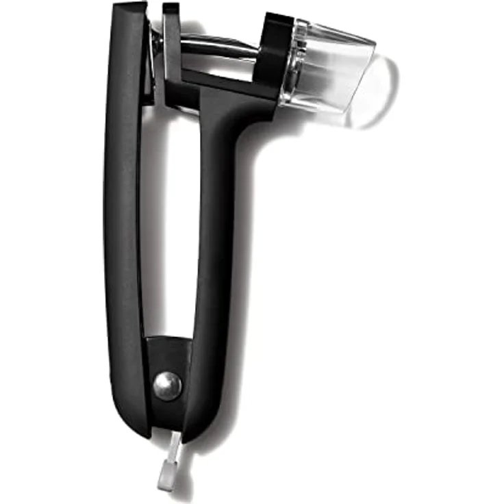 OXO Good Grips Kirschkernentsteiner / Olivenentkerner aus Edelstahl, schwarz – Bild 1