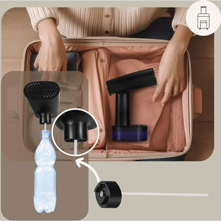 ZEEGMA STEAMEE 2-in-1 tragbarer Dampfglätter, Dampfbügeleisen 1640 W, 370 ml, Dampfleistung 25 g/Min., Aufheizen in 30 Sekunden, inkl. Zubehör – Bild 5
