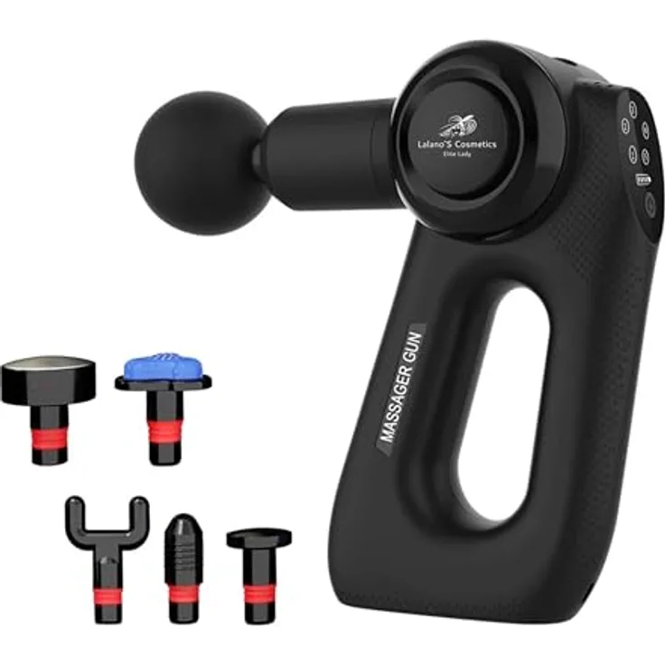 Lalano`S Cosmetics Ergo MassageGun, Tiefengewebe-Muskelmassagegerät mit Heiß/Kaltmassage-Aufsätzen, 5 Intensitätslevel