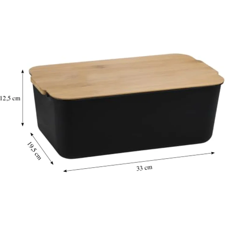 KESPER® Brotkasten Brotbox, Kunststoff mit Bambus-Deckel, als Schneidebrett nutzbar, 1-tlg – Bild 3