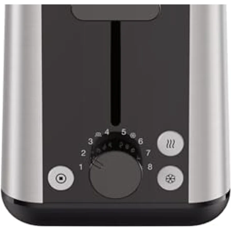 Braun Toaster PurShine HT 1610 BK, 25cm Brot Schlitz, 8 Bräunungsgrade, Aufwärm- & Auftaufunktion, Brötchenaufsatz, Krümelfach, 1030W, Schwarz – Bild 3