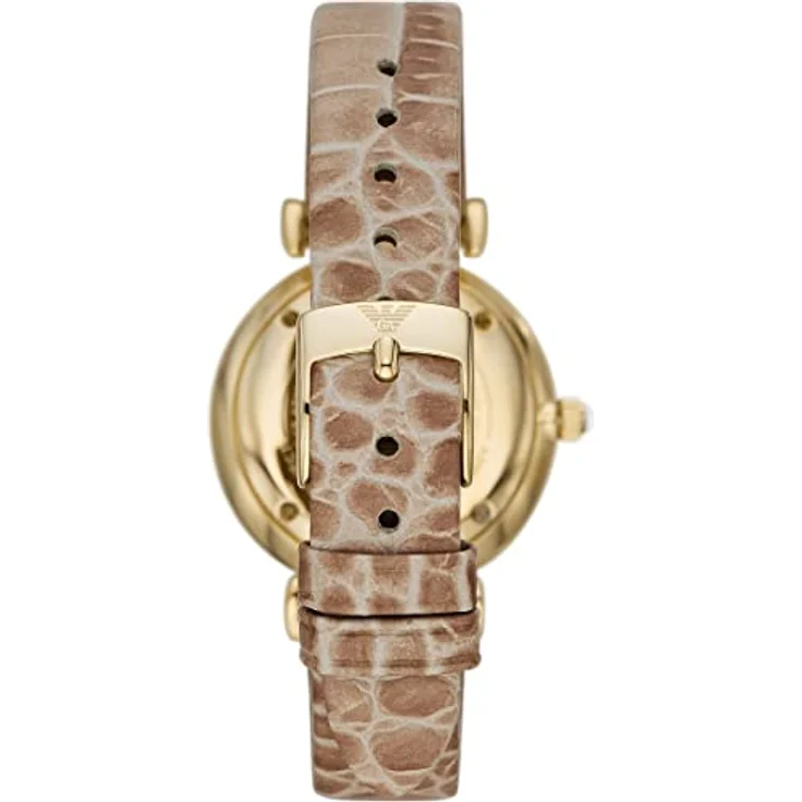 Emporio Armani Uhr für Damen , Zweizeiger Uhrwerk, 32MM Gold Edelstahlgehäuse mit einem Lederarmband, AR11518 – Bild 3
