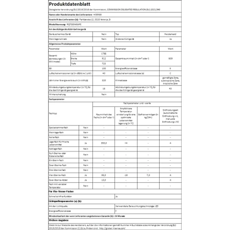 Hisense RQ758N4SAFE Side-by-Side-Kühlschrank, freistehend, schwarz, NoFrost, Energieklasse E – Bild 12