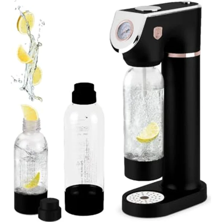 BERLINGER HAUS Sodabar Soda Maker + 2 Bottles Black Rose Collection | Umweltfreundlich und Benutzerfreundlich – Bild 1