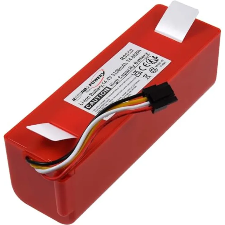 akku-net Akku für Saugroboter Roborock S7, 14,4V, Li-Ion, Orange, hohe Kapazität 5200mAh, kompatibel & sicher