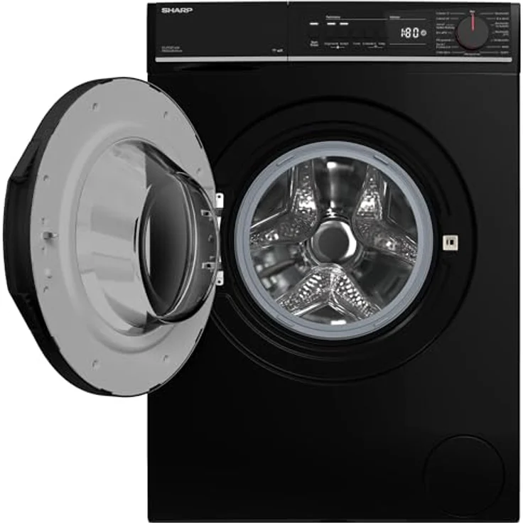 Sharp ES-PRO714BA-DE Waschmaschine, 7 kg, 1400 U/min, Schwarz, SoftTouch-Bedienung, AquaStop, 15 Programme, AllergySmart – Bild 3