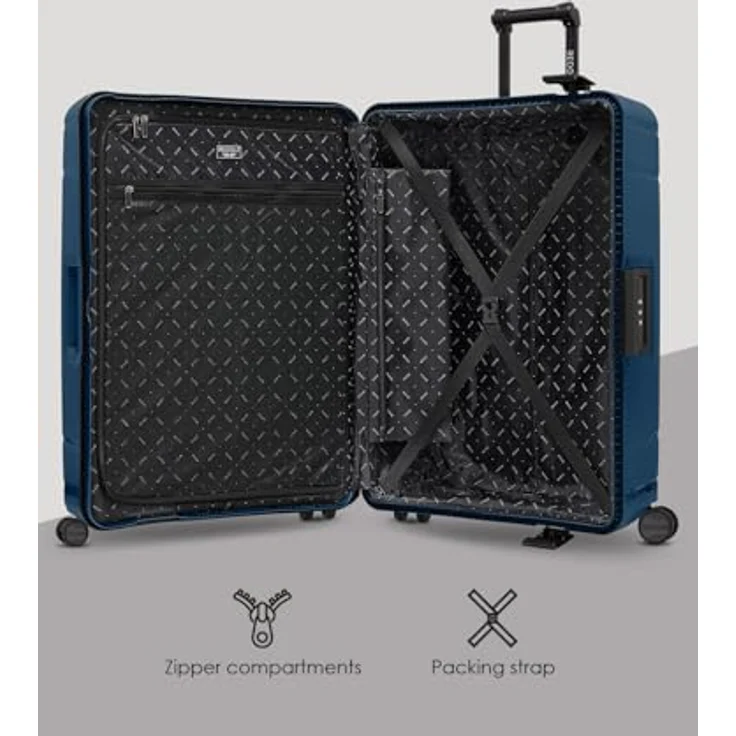REDOLZ Hartschalen Check-in Koffer Essentials 15, XL Trolley 53 x 28 x 75 cm, 100 Liter Volumen, 3-Punkt-Verschluss, TSA-Schloss, 4-Rollen aus Polypropylen – Bild 3