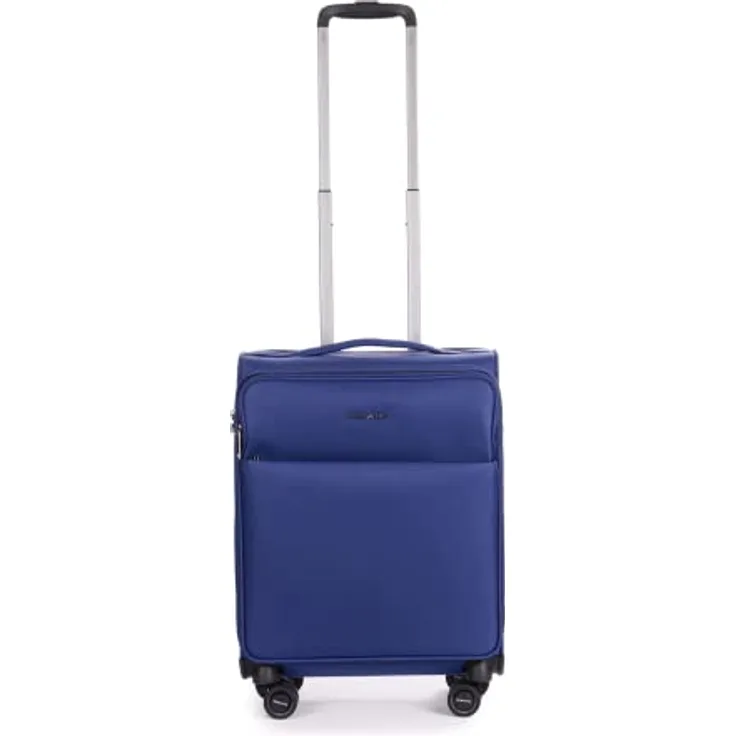 Stratic Light + Koffer Weichschale Reisekoffer Trolley Rollkoffer Handgepäck, TSA Kofferschloss, 4 Rollen, Erweiterbar, Größe S, Blau