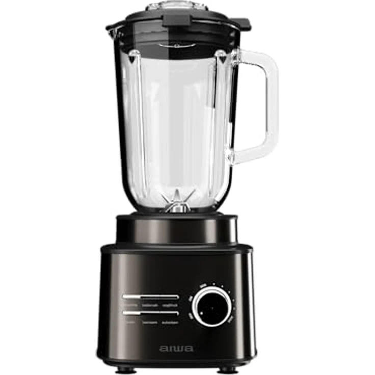 Aiwa Saberu 2500 ATB‑2500 Standmixer, 2500 W, 1,5 l Glaskanne, 6 Programme, Geschwindigkeitsregelung, Auto-clean, 6 Satoku®-Klingen, Edelstahl – Bild 1