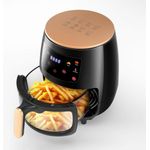 oyajia Heißluftfritteuse 6L, 1800W Airfryer mit Sichtfenster, Glasfrittierkorb, 7 Programme, 60-Minuten-Timer, einstellbare Temperatur, ohne Öl