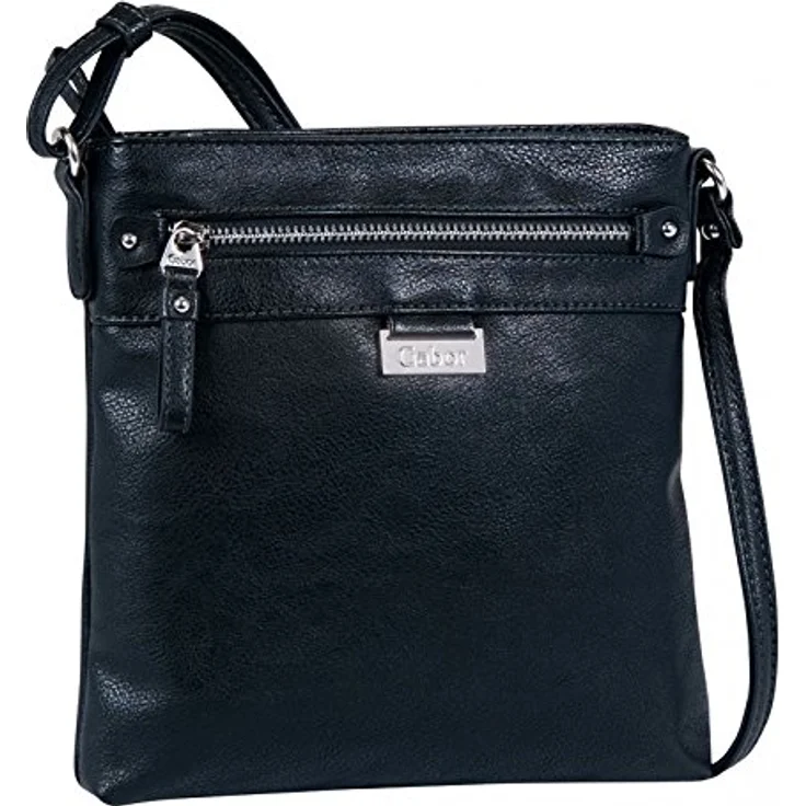 Gabor INA Cross Bag, elegante Umhängetasche aus Kunstleder mit verstellbarem Umhängeriemen, schwarz – Bild 1