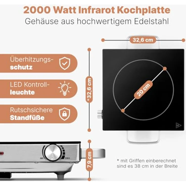 ProfiCook PC-EKP 1210, Kochplatte, Farbe Edelstahl – Bild 6