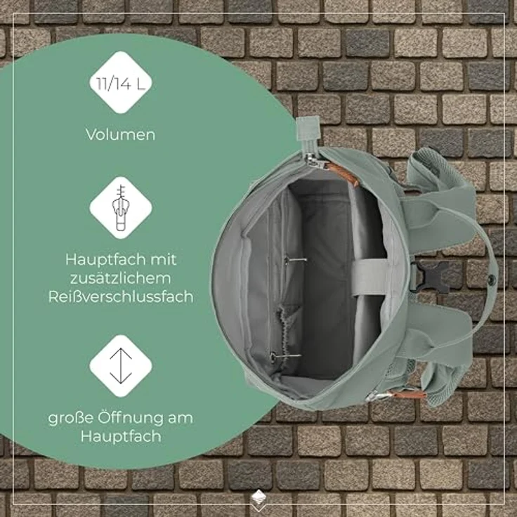 travelite Daypack Basics, Unisex Rucksack aus Polyester mit gepolsterter Rückenpartie, Laptopfach für 42 cm, Rolltop-Verschluss, schwarz – Bild 5