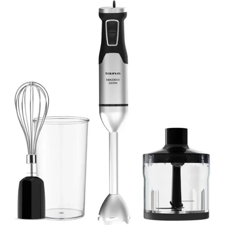 Taurus HBA2300X Stabmixer, 2300 W mit Zubehör, ergonomisches Design und spülmaschinengeeignete Teile