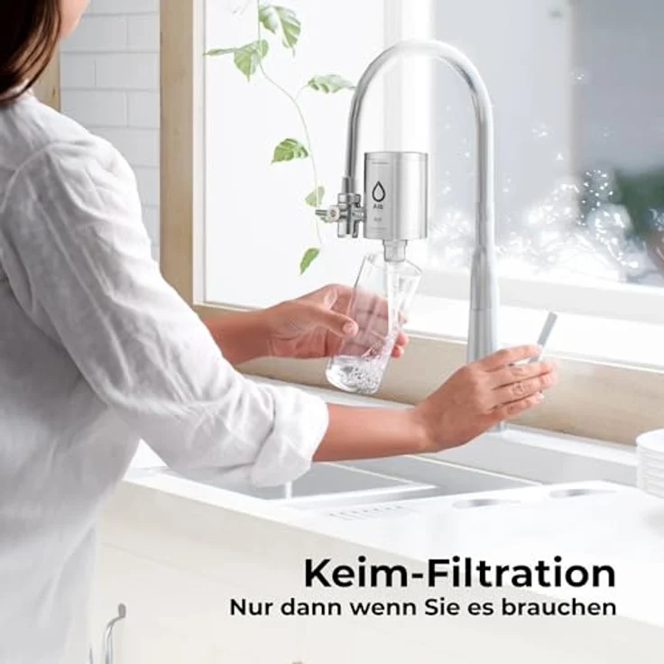 Alb Filter Duo Nano Wasserhahnfilter mit Keimsperre, Edelstahl mattiert, 99,999% Bakterienfiltration – Bild 7