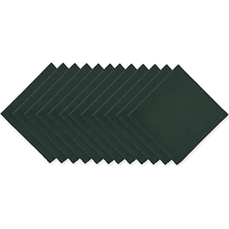DII 100% Cotton, Machine Washable Everyday Basic Buffet Napkin, 16 x 16, Dark Green, Set of 12