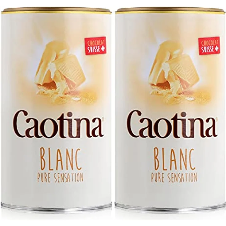 Caotina blanc, Kakao Pulver mit weißer Schweizer Schokolade, heiße Schokolade, Trinkschokolade, 2er Pack, 2 x 500g – Bild 2
