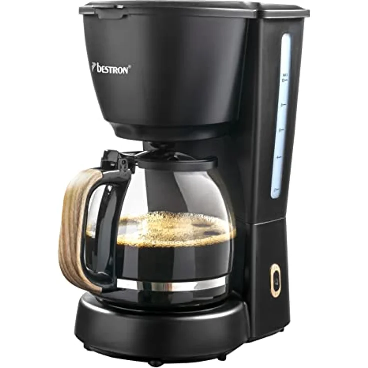 Bestron ACM900BW Filterkaffeemaschine, schwarz-holz – Bild 2