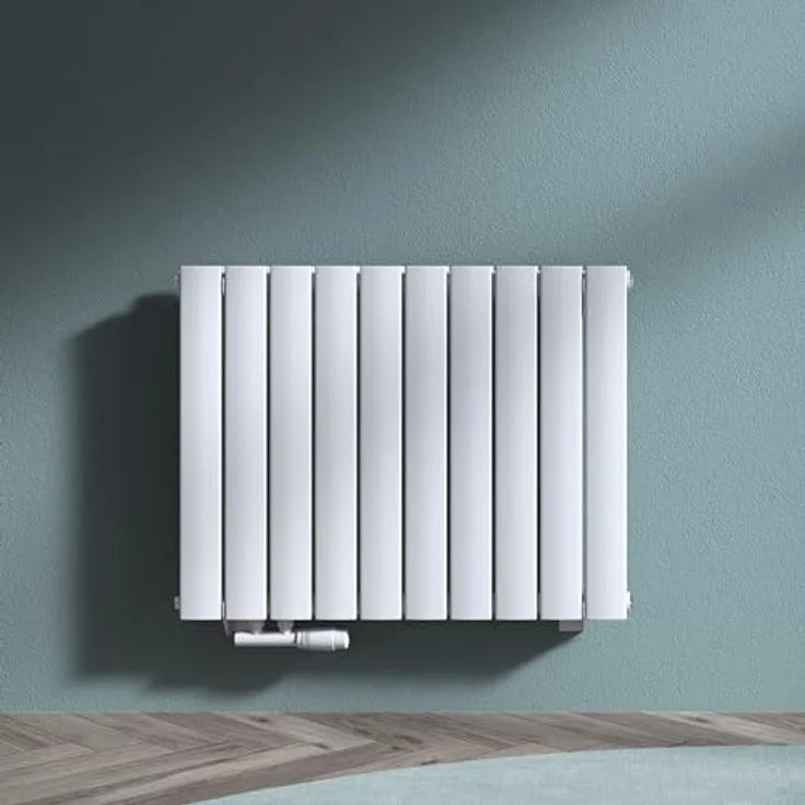 Doporro Design Flachheizkörper Badheizung Zweilagig Vertikal 77x60cm Weiß - Moderne Heizwand mit Paneelen, rostfrei und korrosionsbeständig – Bild 1