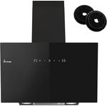 KKT KOLBE Dunstabzugshaube 80cm Abluft Umluft | Wandhauben Kopffrei | Schwarz | Glas | SensorTouch | Nachlaufautomatik | LED Licht | TRIO8015B - Preisvergleich