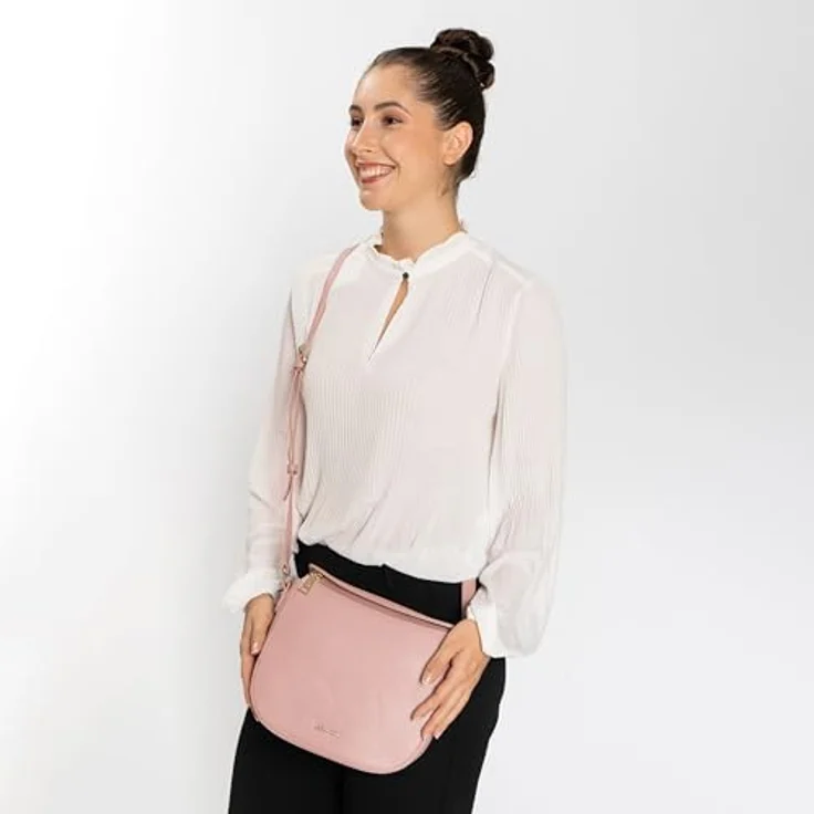 "Lazarotti Umhängetasche Bologna Leather, Leder mit Reißverschluss- und Steckfach, längenverstellbarer Schulterriemen" – Bild 3