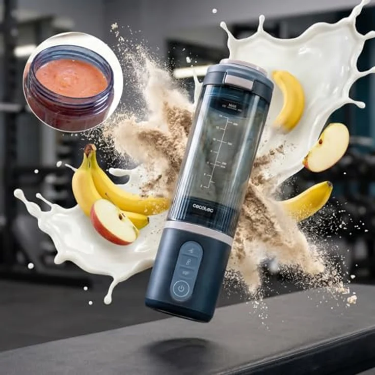 Cecotec Personal Blender Power Titanium Shake2Go Candy, 180 W, BPA-freier 600 ml Tritan-Becher, 3 Automatikprogramme, kompakt und tragbar – Bild 7