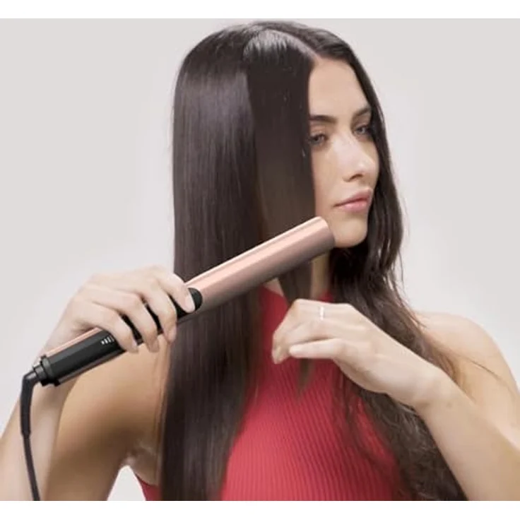 REVAMP Dynamic Radiance Straight & Style Ionen Glätteisen Keramik - extra lange Platten für One-Stroke-Styling, Wellen & Locken - professioneller Haarglätter in Weiß – Bild 4