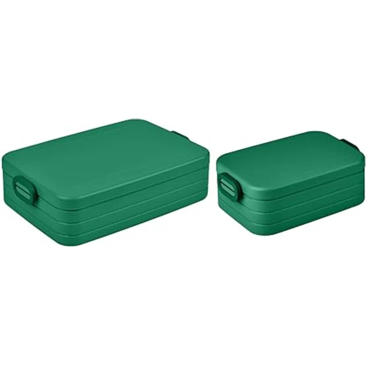 Mepal Take a Break Duo Pack, Lunchboxen für 2 bis 4 Sandwiches, ideal für Meal Prep, Farbe Vivid Green – Bild 1