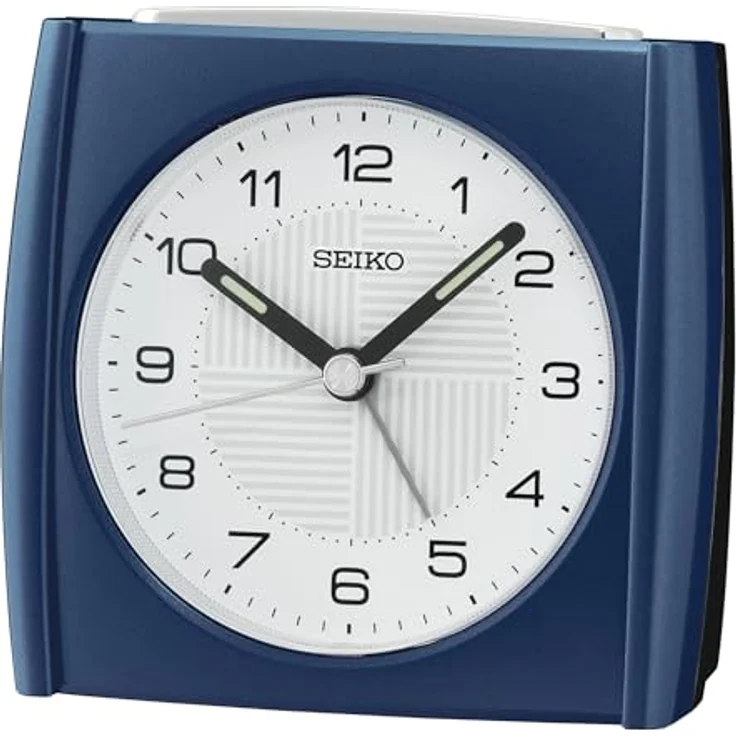 Seiko Clocks QHE205L, Wecker mit schleichender Sekunde, Piep- und Schlummeralarm, blau – Bild 1