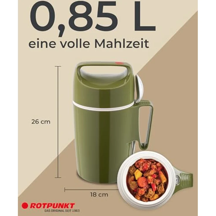 ROTPUNKT Speisegefäß 850 Dirk 0,85 l | BPA frei | Glaseinsatz | hochwertig | Olive – Bild 5