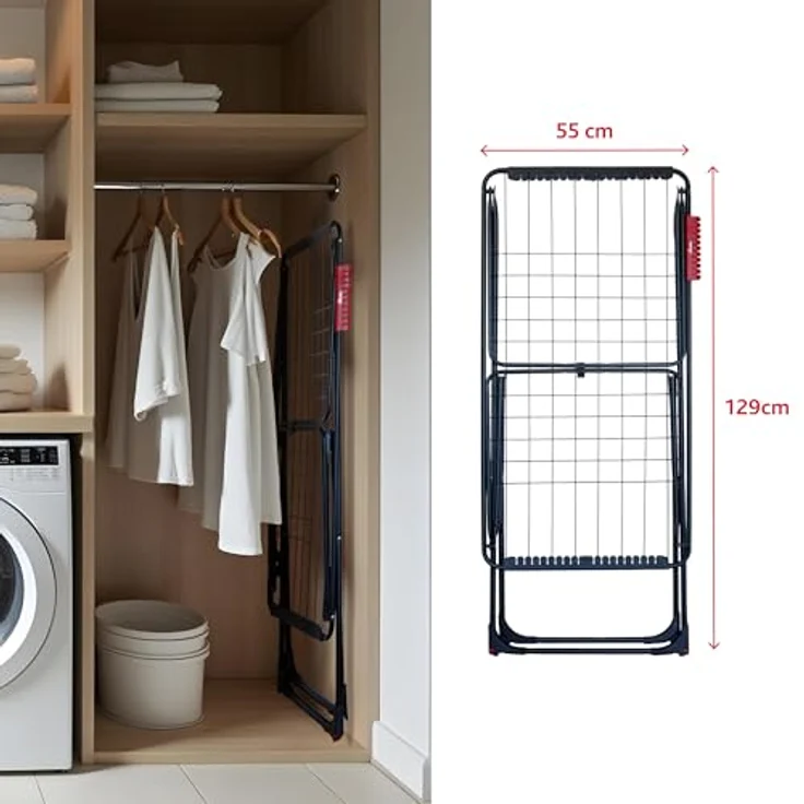 Vileda Wäscheständer UNIVERSAL Ultimate Wäscheständer, mattschwarz, 18m Leinenlänge - Preisvergleich – Bild 7