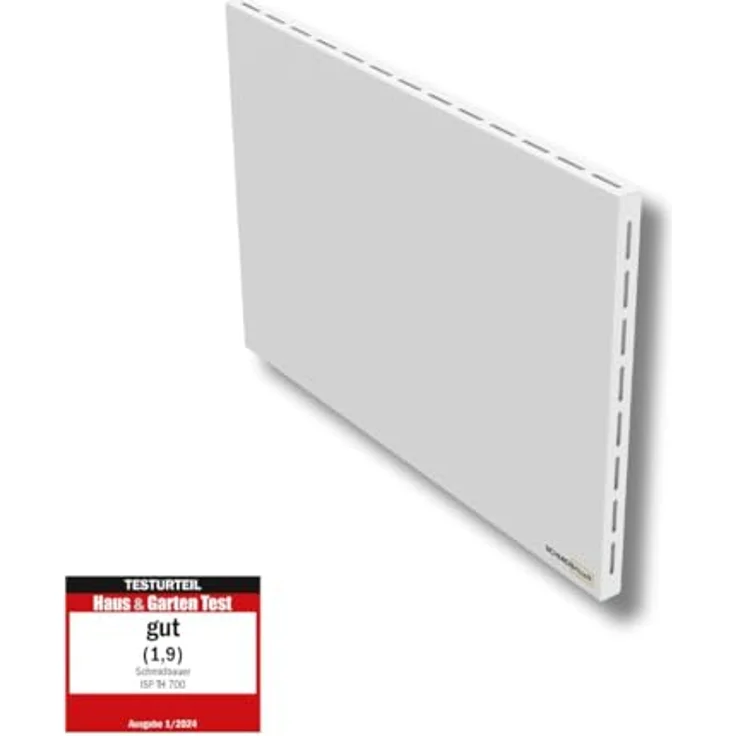 Schmidbauer Infrarotheizung Hybrid 300 Watt - Ein/Aus-schalter - Infrarottechnik mit Raumluft-Konvektion - Elektroheizung - Direktheizung, Silber – Bild 1