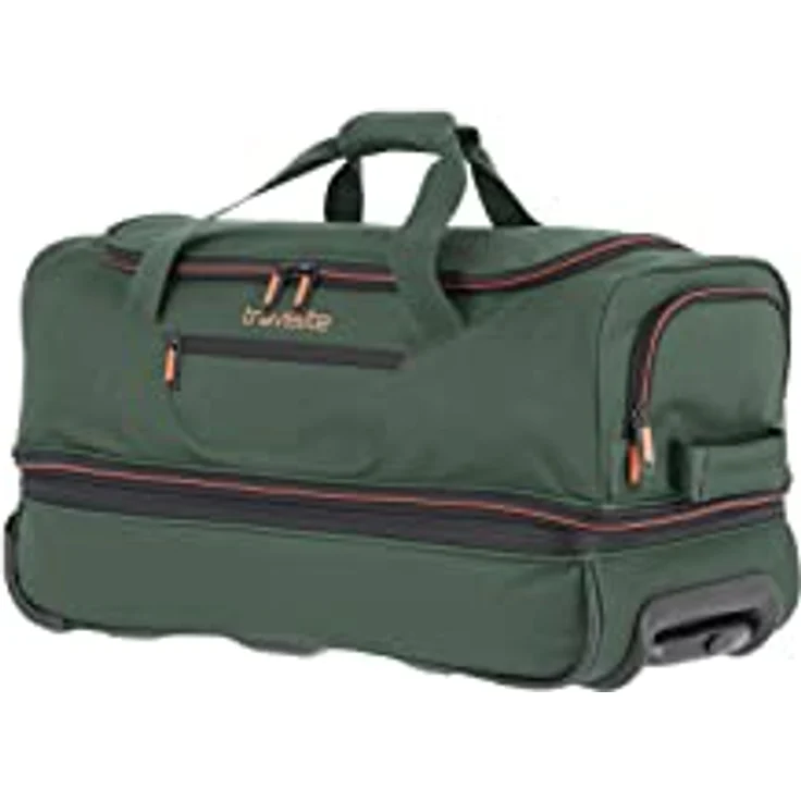 travelite 2-Rad Trolley Reisetasche Gr. S mit Dehnfalte, Gepäck Serie BASICS: Weichgepäck Reisetasche mit Rollen mit extra Volumen, 55 cm, 51 Liter (erweiterbar auf 64 Liter) – Bild 3