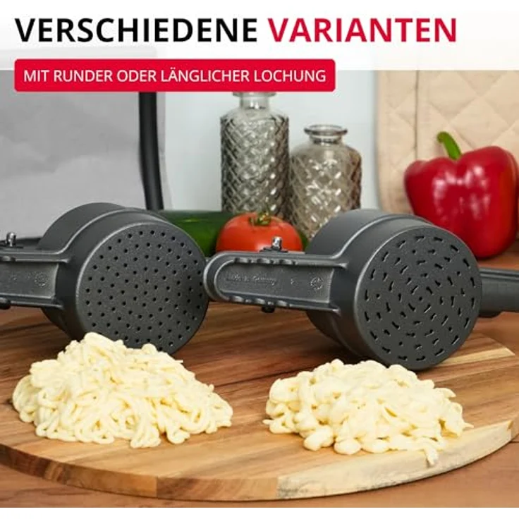 WESTMARK Spätzlepress, Kartoffelpresse mit rundem Loch, 250 ml Füllvolumen, Anthrazit – Bild 14
