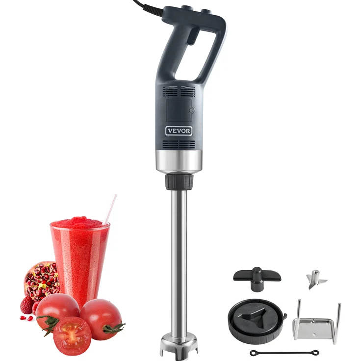 VEVOR Pürriermixer Elektrische Stabmixer 750 W, Hochleistungs-Pürierstab mit einstellbaren Drehzahlen, Edelstahl, 755 mm, abnehmbarer Rührstab, inkl. Wandhaken & Ersatzklingenkopf