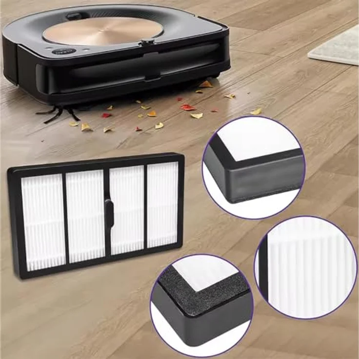 ROSFIX Servicekit Ersatzteil Set für Saugroboter – 8-teilig, 2 Gummiwalzen, 3 HEPA-Filter, 3 Seitenbürsten, kompatibel mit iRobot Roomba S9 (9150) und S9+ (9550) – Bild 8