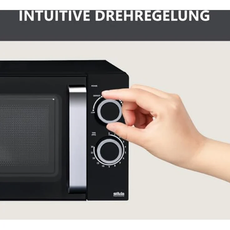 Silva MW-C 25.2, Mikrowelle Schwarz mit Keramikboden und 700W, platzsparend und große Nutzfläche – Bild 4