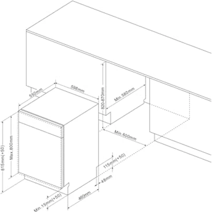 Amica EGSPV 594 000, Vollintegrierbarer Einbaugeschirrspüler mit 14 Maßgedecken, LED Innenbeleuchtung und FlexiDoor – Bild 2