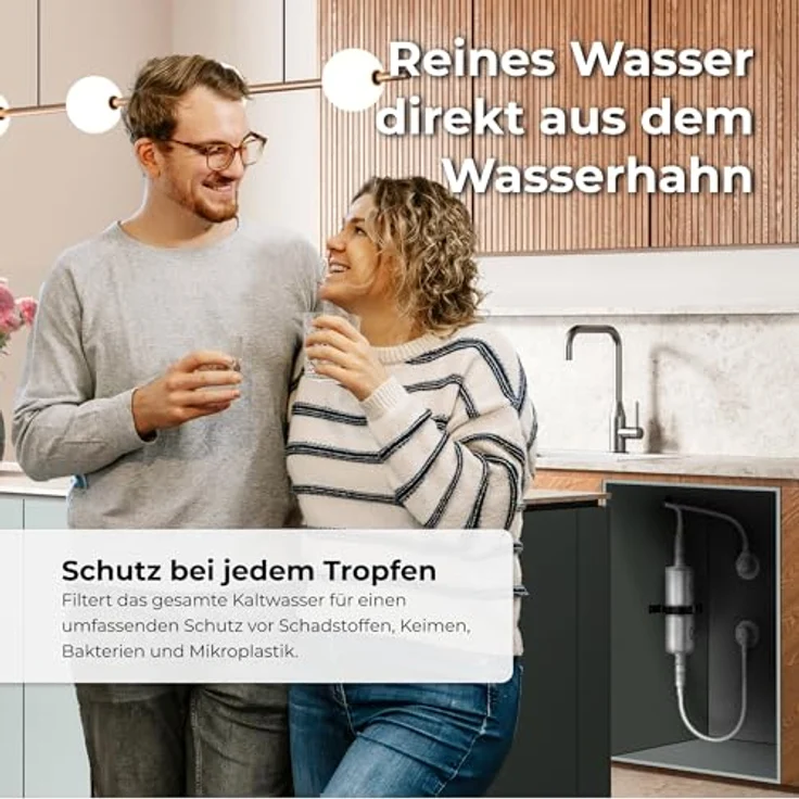 Alb Filter Fusion Untertisch-Wasserfilter Active und Nano, Doppelstufen-Filtration, 0,1 Mikrometer Hohlfasermembran, Legionellen- und Bakterienschutz, inkl. Standard-Anschluss-Set und Protect Vorfilter – Bild 2