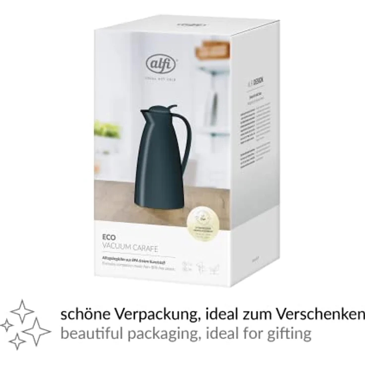 Alfi ECO 1,0l Isolierkanne, mint grün, hygienischer Hartglaseinsatz, Drehverschluss mit Drucktaste, einhändiges Ausgießen, BPA-frei – Bild 4