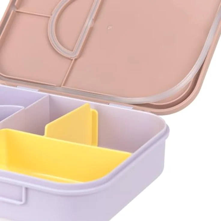 LÄSSIG Bento Lunchbox Pattern Party, Rosa - Kinder Brotdose mit flexiblem Behälter, Dips-/Joghurtfach, bruchfest und spülmaschinengeeignet, 1 l – Bild 4