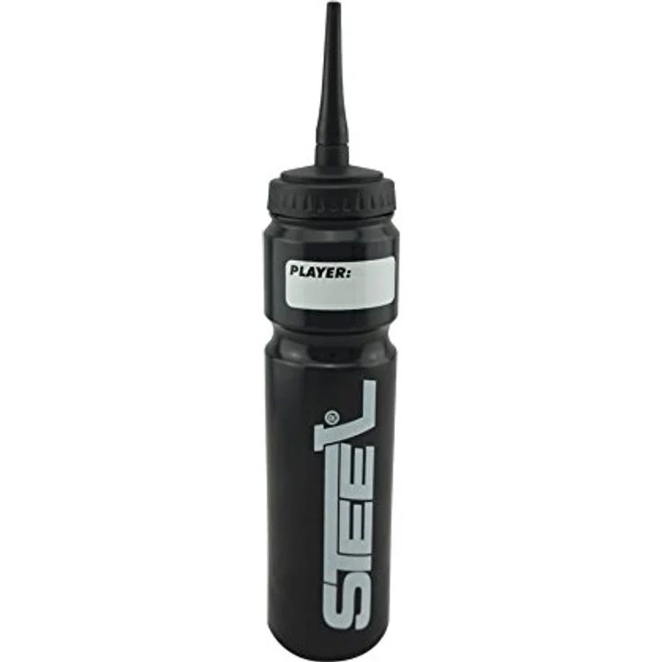 Hockey Trinkflasche STEEL Silver Safe 1.0L Langer Halm – Bild 3