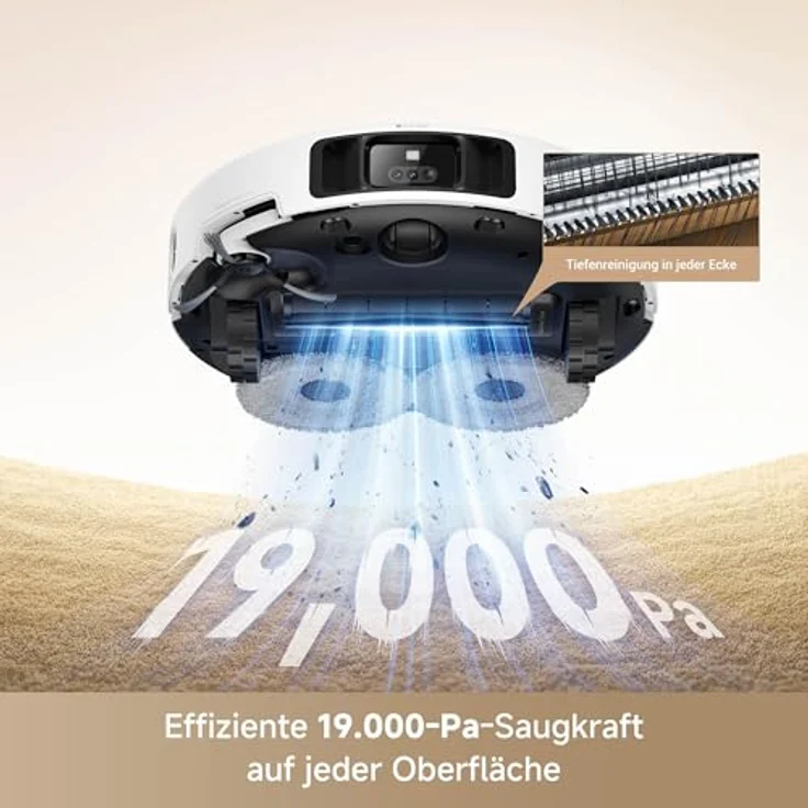 Mova P50 Pro Ultra Saugroboter mit Wischfunktion, 19.000 Pa Saugkraft, 75 ℃ Heißwasser-Moppwäsche, automatische Reinigung, automatische Entleerung, automatische Nachfüllung, Hindernisvermeidung – Bild 3