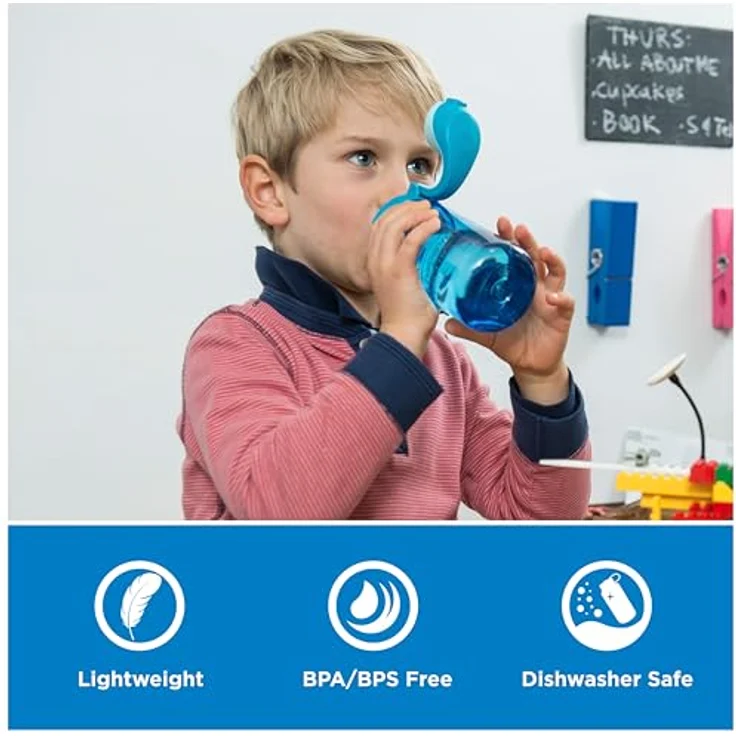 Nalgene Kinderflasche 'OTF Kids Sustain', 0,35 L, Einhanddruckverschluss, bruchfest, BPA-frei, 50% recycelte Materialien – Bild 4