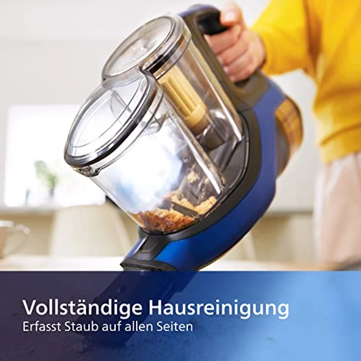 Philips XC8045-01 SpeedPro Max kabelloser Staubsauger 8000 Series (Akkusauger, 360°-Saugdüse, 60 Min. Akkulaufzeit) blau – Bild 6