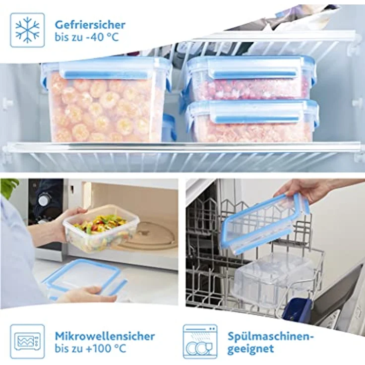 Emsa 508555 Mixbecher mit Deckel, Mixeinsatz, Volumen 0.5 Liter, Transparent-Blau, Clip & Close – Bild 5