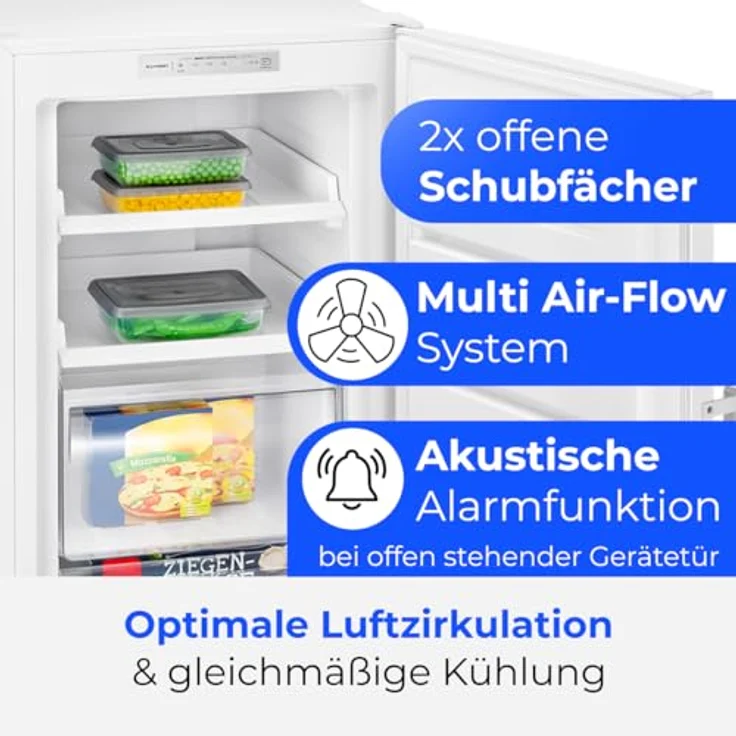 Bomann Gefrierschrank GS 7366, NoFrost, 171 cm, MultiAirflow, 204 Liter, leise 39 dB, bis zu -22°C, weiß – Bild 4