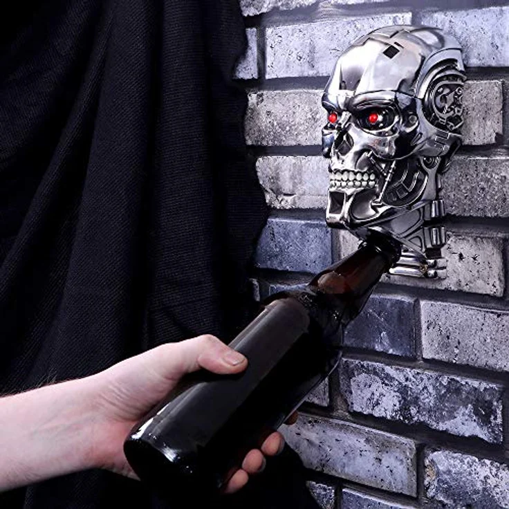 Nemesis Now T-800 Terminator 2 Judgement Day T2 Head Flaschenöffner, Polyresin, Silber, Einheitsgröße – Bild 6