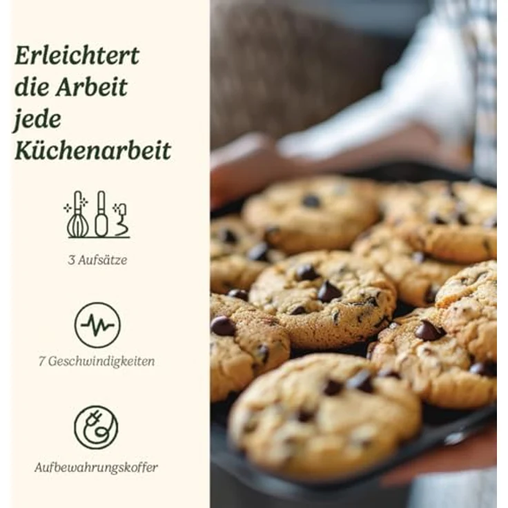 Cuisinart Power Advantage 7-Gang-Handmixer | 200W Motor | 7 Geschwindigkeiten | Aufbewahrungskoffer | Edelstahl-Rührbesen – Bild 2