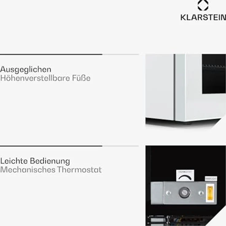 Klarstein Kleiner Gefrierschrank Mit Nofrost & Glasfront - 88 L Gefrierschrank Mit 5-Stufen-Thermostat Von 0 bis -18 °C - Kompakter Standgefrierschrank Für Küche & Keller, Schwarz – Bild 3